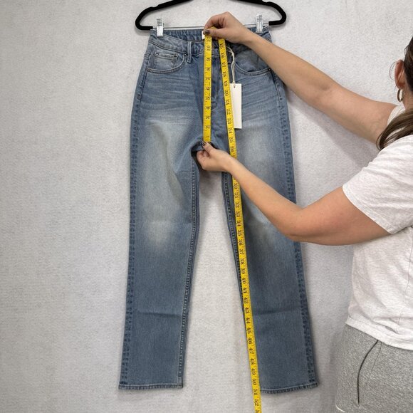 Driftwood Jeans Womens 25x29 Light Wash Stella High Rise Straight Leg Denim - Picture 3 of 10